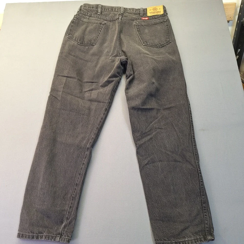Wrangler Authentic Jeans Mens 36x30 Faded Black Straight Leg Denim Made in USA